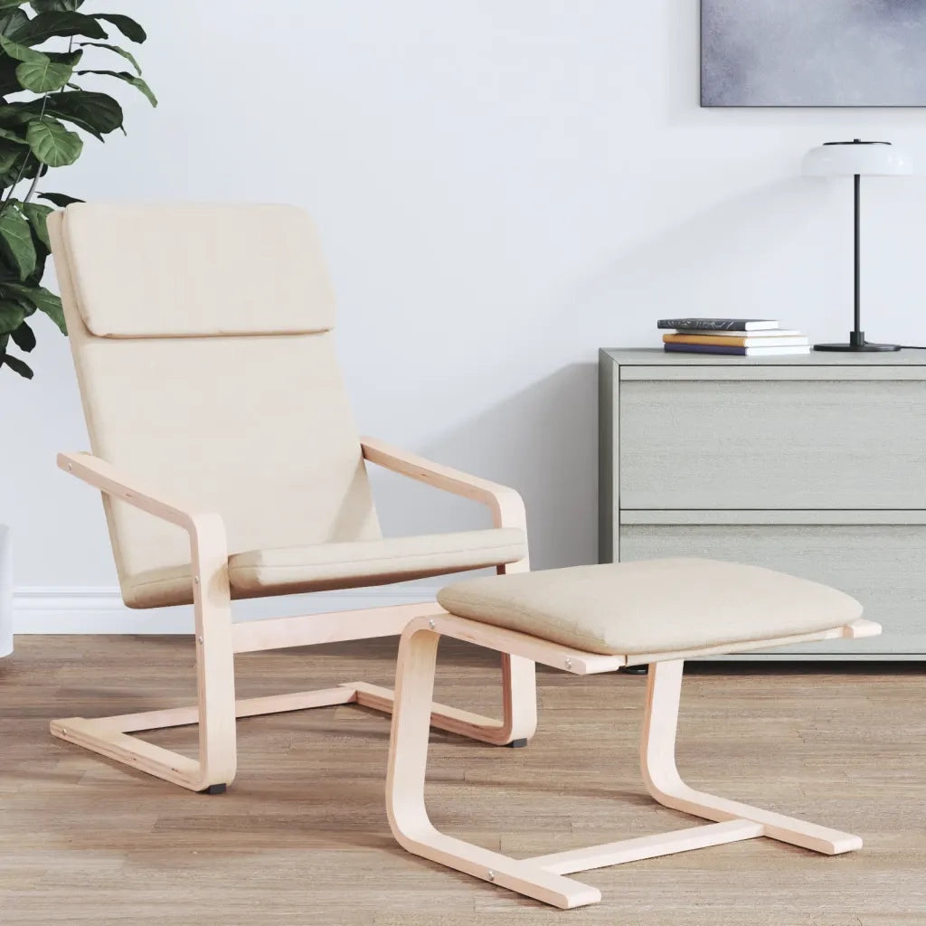 Poltrona | Sedia Relax Crema in Tessuto