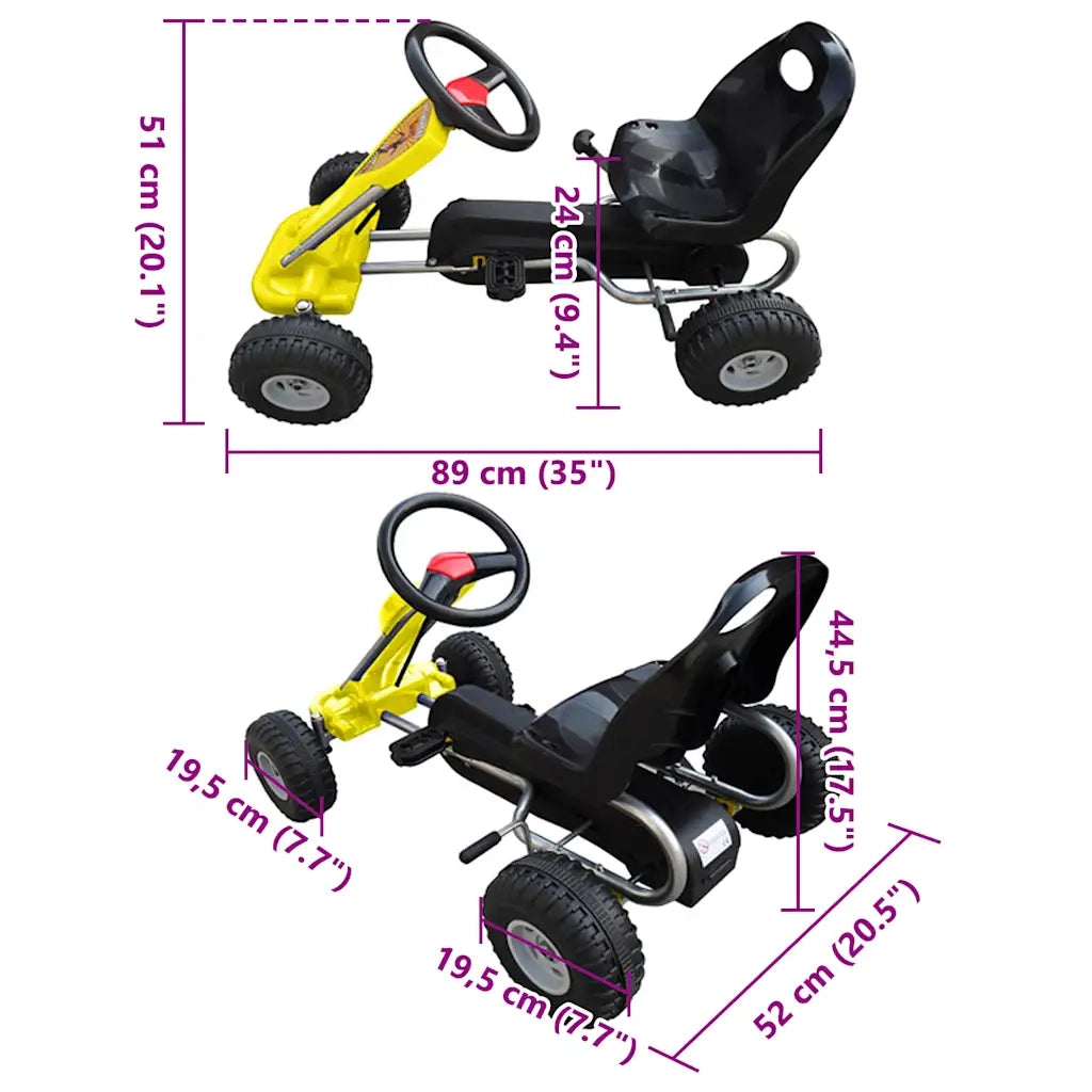 Go Kart Cavalcabile a Pedali Giallo 90252
