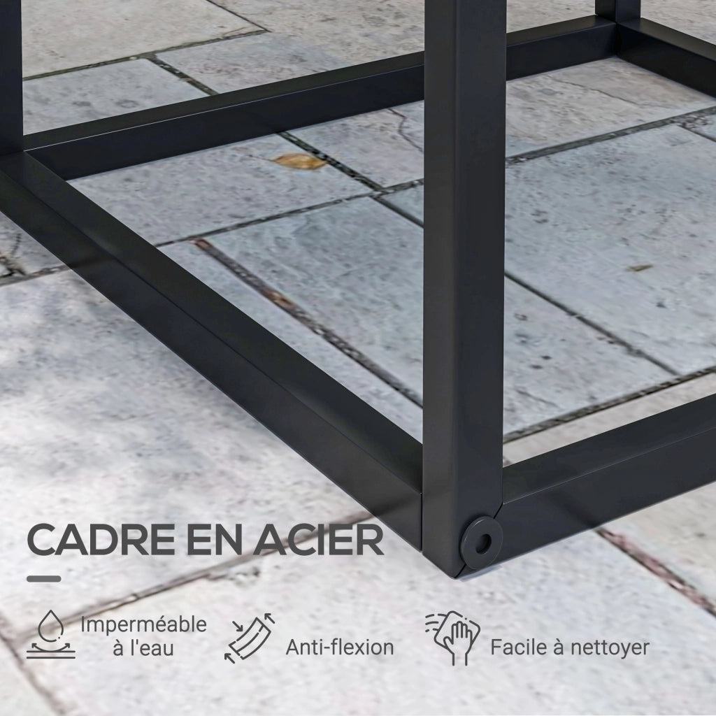 Supporto per vasi da giardino ¨C Minimal ¨C 2 pezzi, 58.5 e 65 cm, nero, acciaio