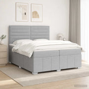 Letto box spring con materasso Grigio Chiaro 200 x 200 cm 3454211
