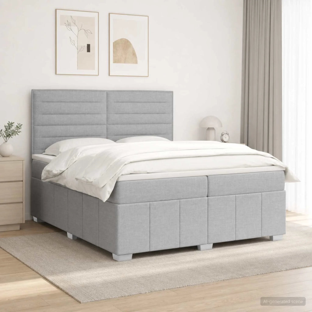 Letto box spring con materasso Grigio Chiaro 200 x 200 cm 3454211