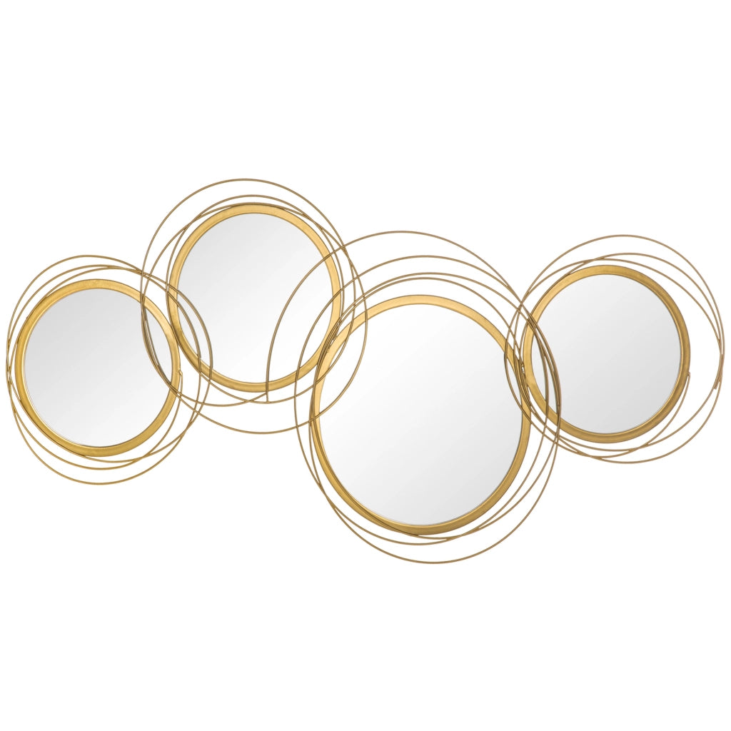 Set Specchi da Parete ¨C Xylo ¨C 4 Specchi Rotondi per Ingresso e Corridoio 107x4x56 cm