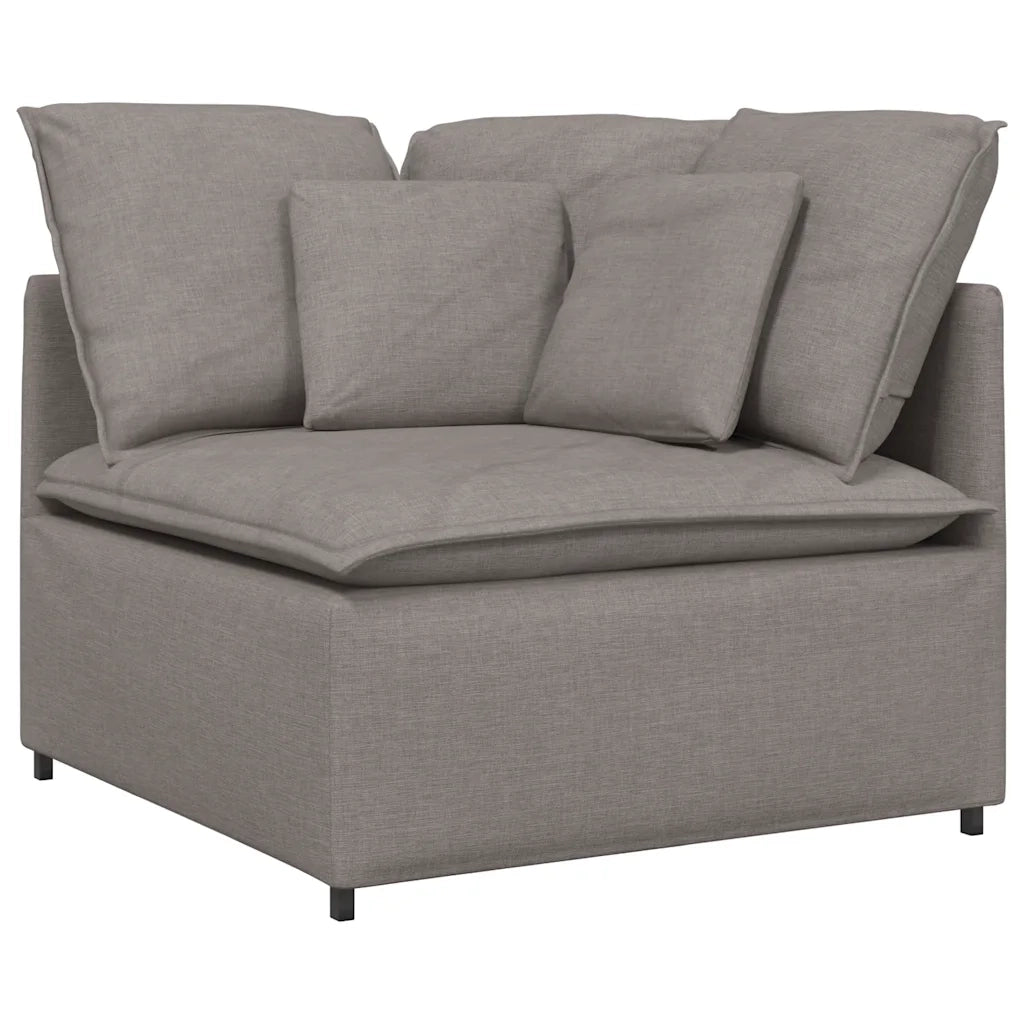 Modulo Angolare Divano Modulare con Cuscini Tortora 100 cm 4104452