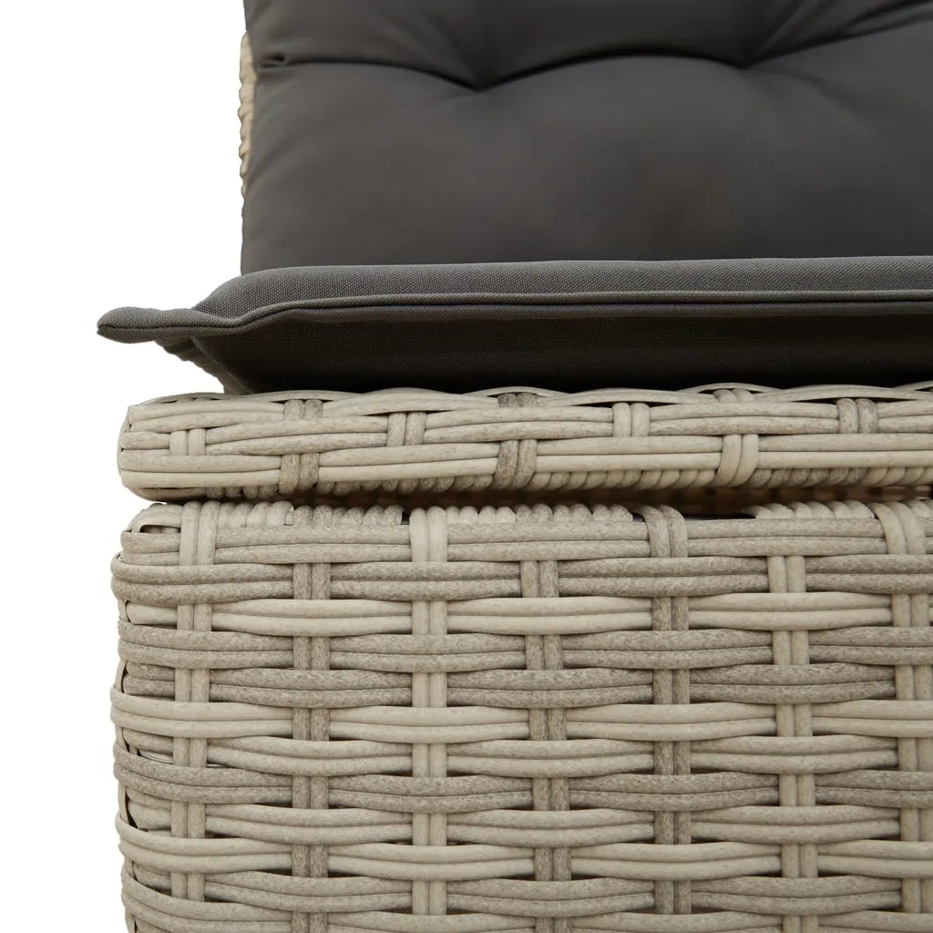 Set Divani da Giardino 7pz con Cuscini Grigio Chiaro Polyrattan 3269182