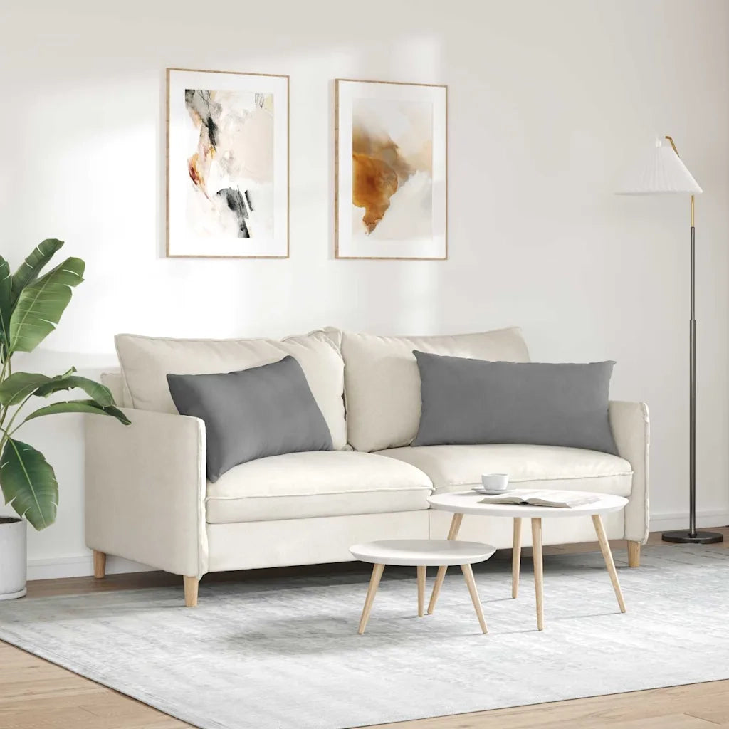 Cuscini da Divano 2 pz | Cuscini per sedie Grigio scuro 80 x 40 cm Tessuto