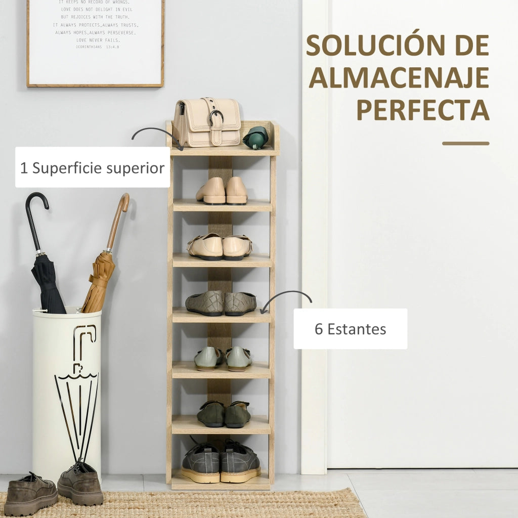 Scarpiera 7 Livelli ¨C Minimal ¨C 32x30x104 cm Roble