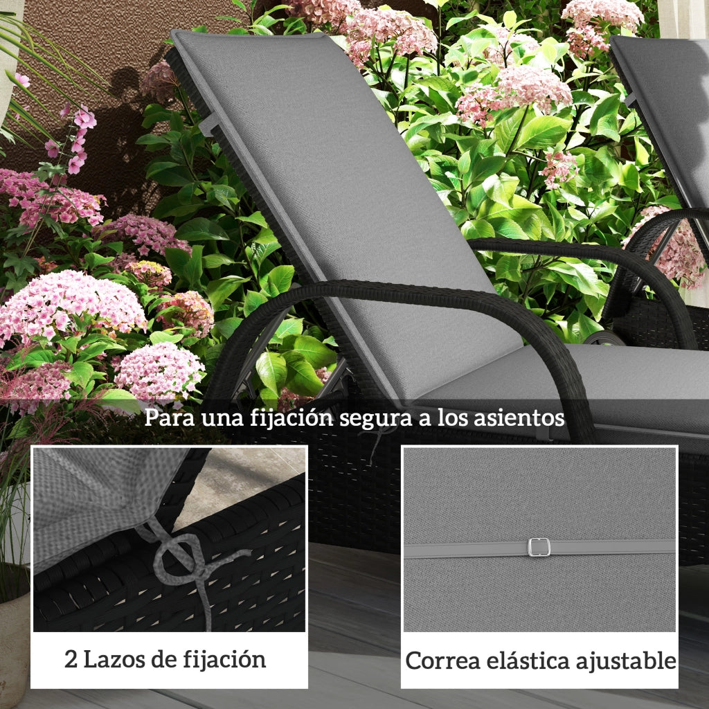 Cuscini per Lettini Giardino UV ¨C Minimal ¨C Grigio 193x58x6 cm