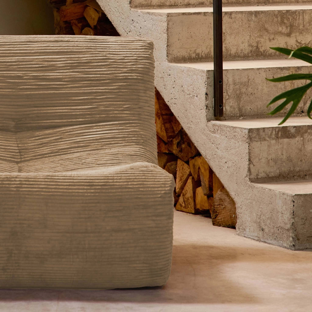 Divano modulare velluto, 2 posti, beige scuro
