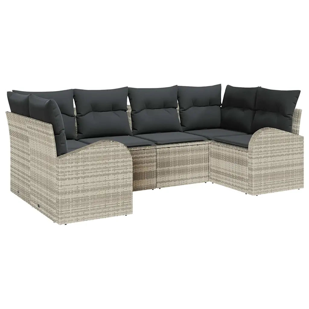 Set Divano da Giardino con cuscino 6 pcs Grigio chiaro