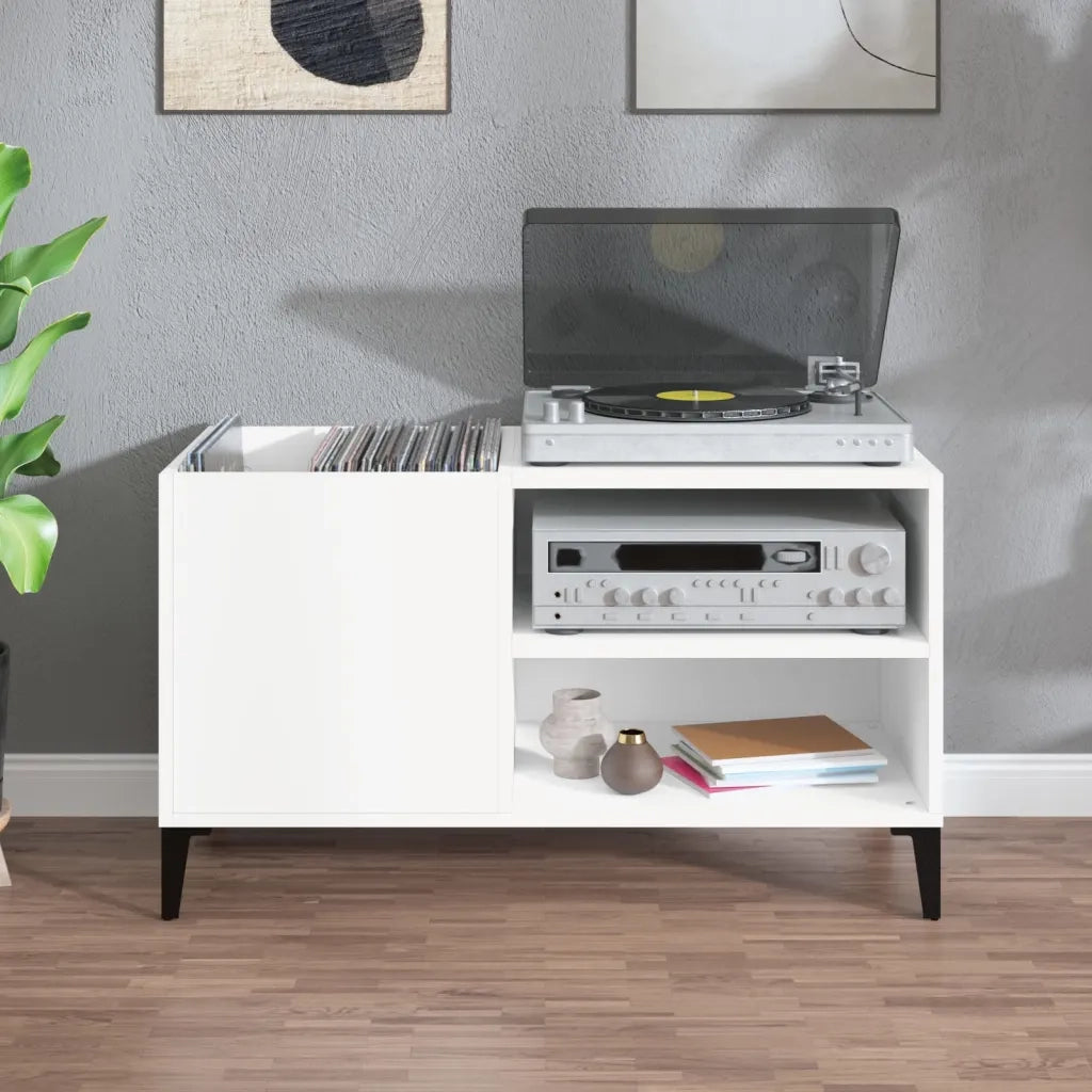 Mobile Porta Dischi Bianco 84,5x38x48 cm in Legno Multistrato CFW4537159