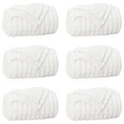 Coperte da Pile 6 pz Bianco 150 x 130 cm Panno