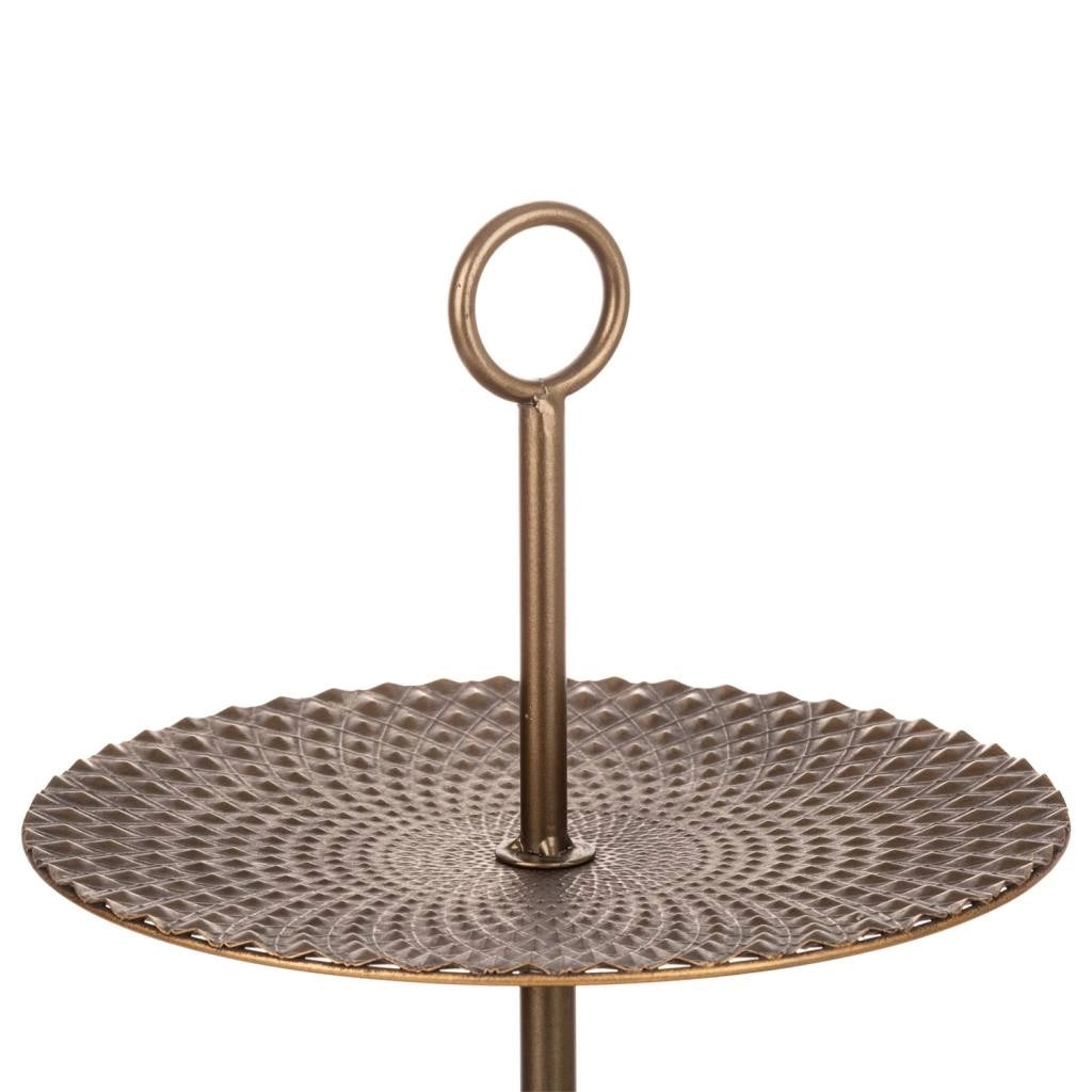 piatti con supporto in metallo dorato 35x35x48,5h