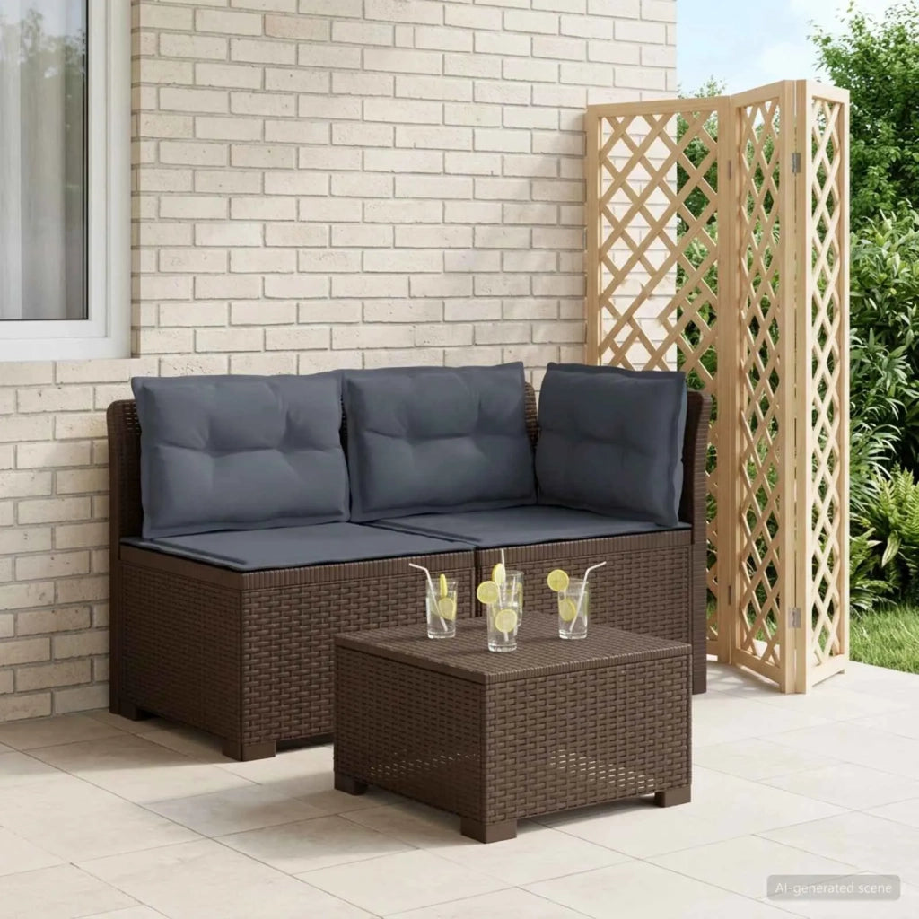 Divano da esterno-Divano da Giardino a 2 Posti con Cuscini Aspetto Rattan PP 563331