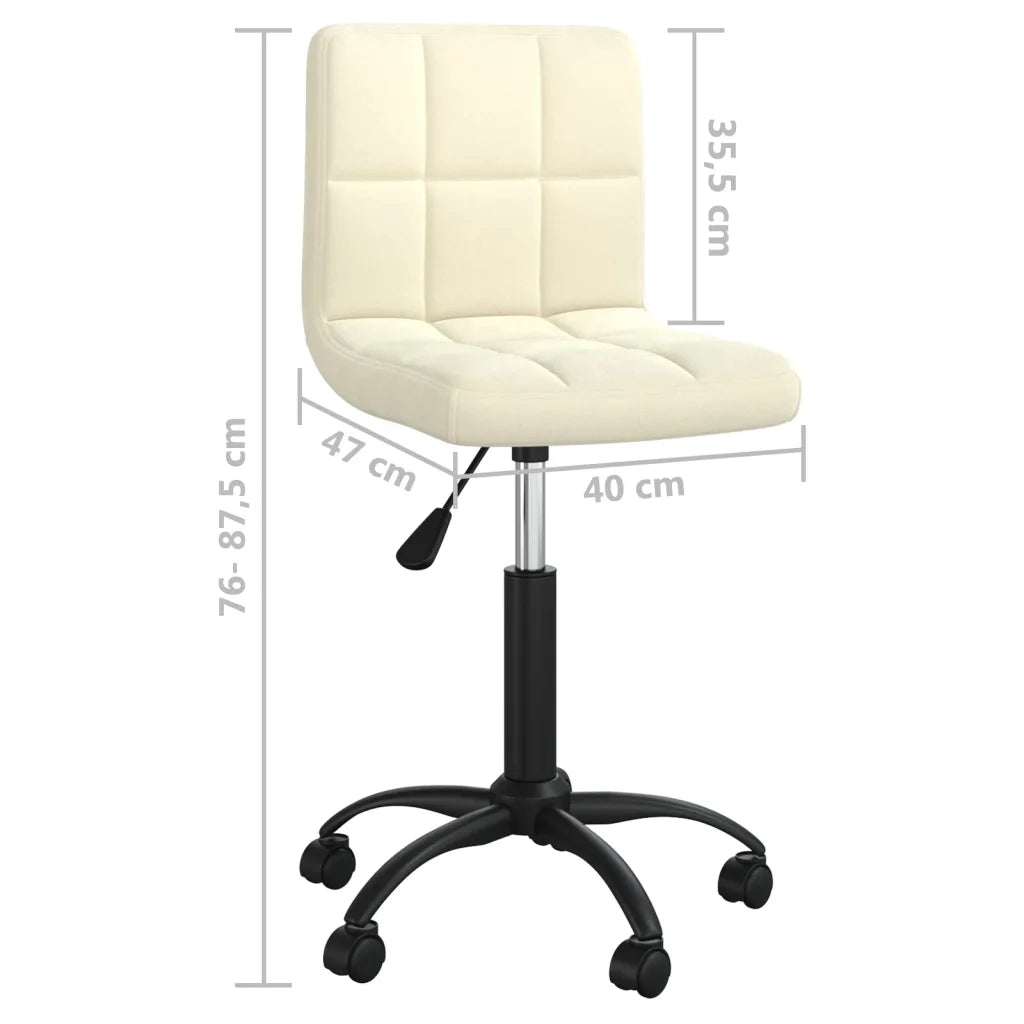 Sedia Girevole da Ufficio Crema in Velluto 334355