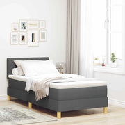 Letto a Sorgente LED con led Grigio scuro 100 x 200 cm Tessuto
