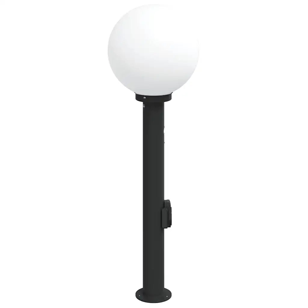 Lampada a paletto con sensore e presa 80 cm Nera IP44 4006123
