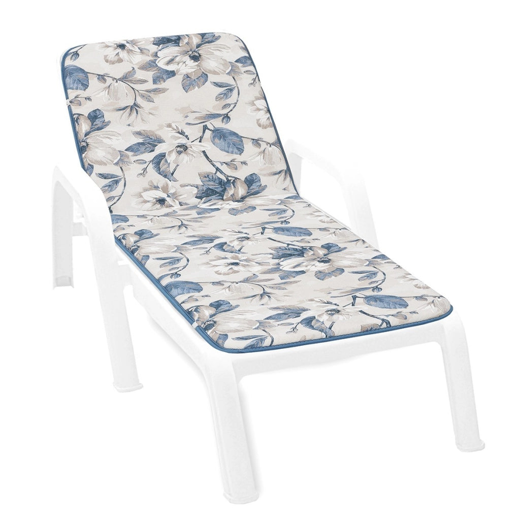 Cuscino Sdraio Écru Fiori Shabby Chic Morbido Materassino Lettino Pieghevole Giardino Prendisole