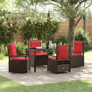 Set da Pranzo per Giardino 5 pcs Marrone polyrattan 3381046