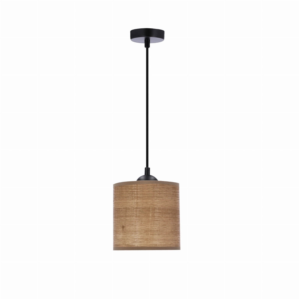 Lampada a sospensione Candellux Legno tessuto E27 Ø15