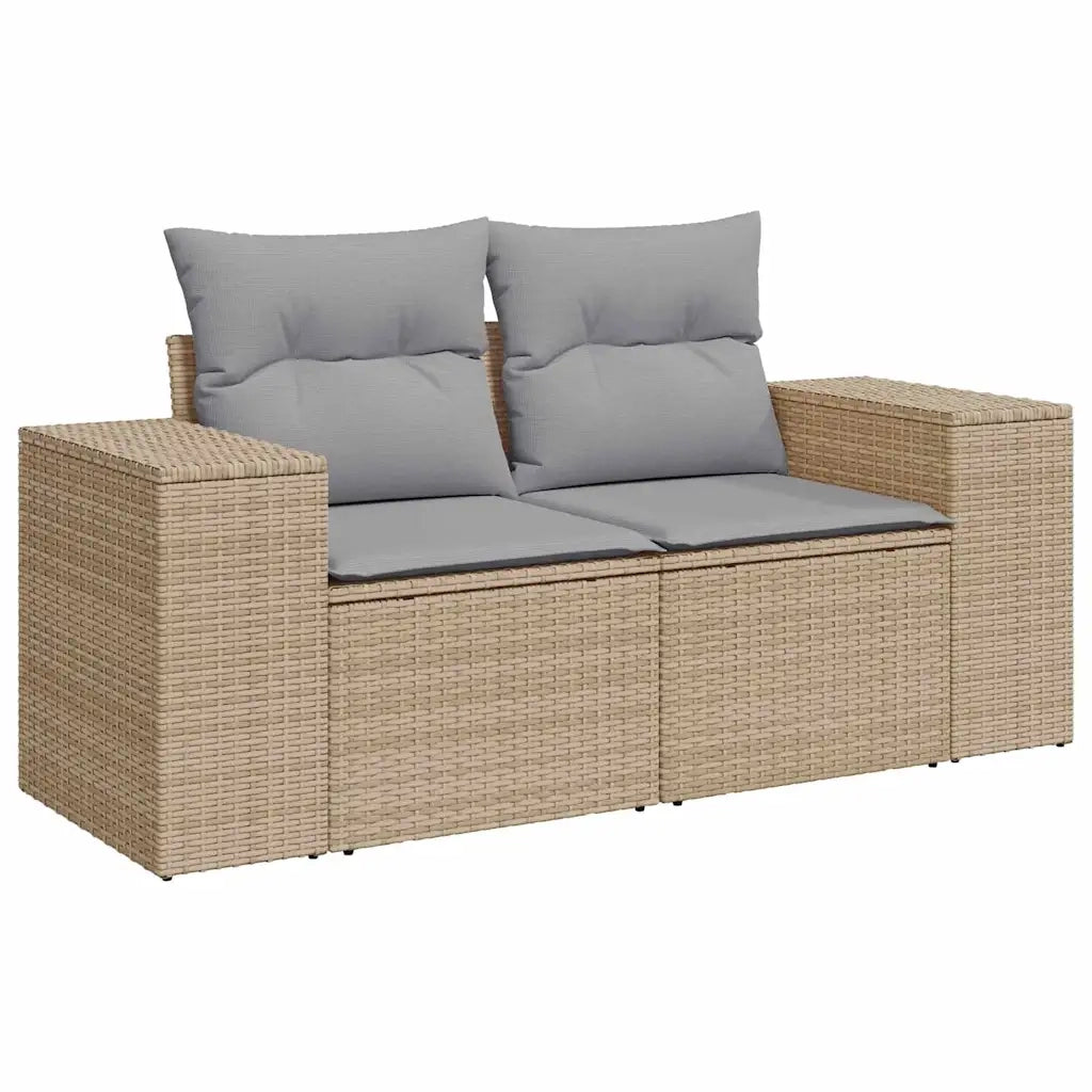 Set Divano da Giardino 11 pcs Beige e Grigio Chiaro polyrattan