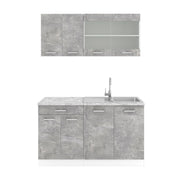 Vicco Cucina monoblocco Calcestruzzo 140 cm , PL Marmo