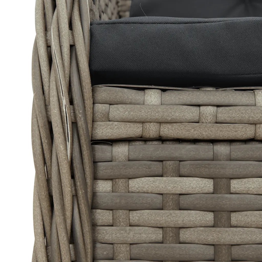 Set da Pranzo da Giardino 9 pz con Cuscini in Polyrattan Grigio 3262786