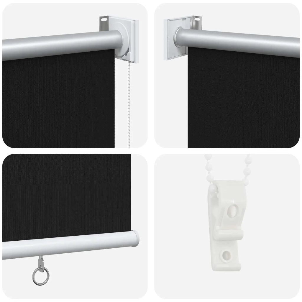 Voletta a rullo con protezione UV Nero 160 x 140 cm Poliestere 42041253