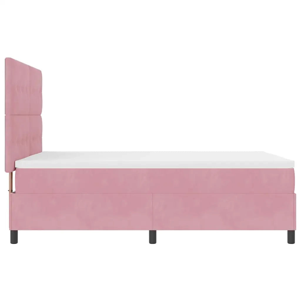 Letto a Sorgente LED con materasso Rosa 140 x 200 cm Velluto 3343321
