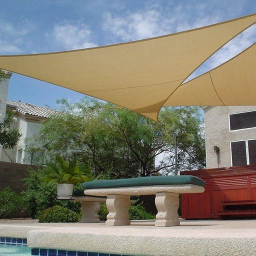 AIO FACTORY Vela ombreggiante impermeabile 3x3x3m Beige - Soluzione per ombrelloni da giardino