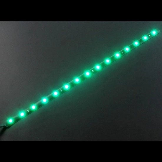 Striscia LED Verde 30cm - 24V, IP65, 18 LEDs SMD2835 per Interno ed Esterno