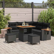 Set Divano da Giardino con cuscino 8 pcs Nero 3363169