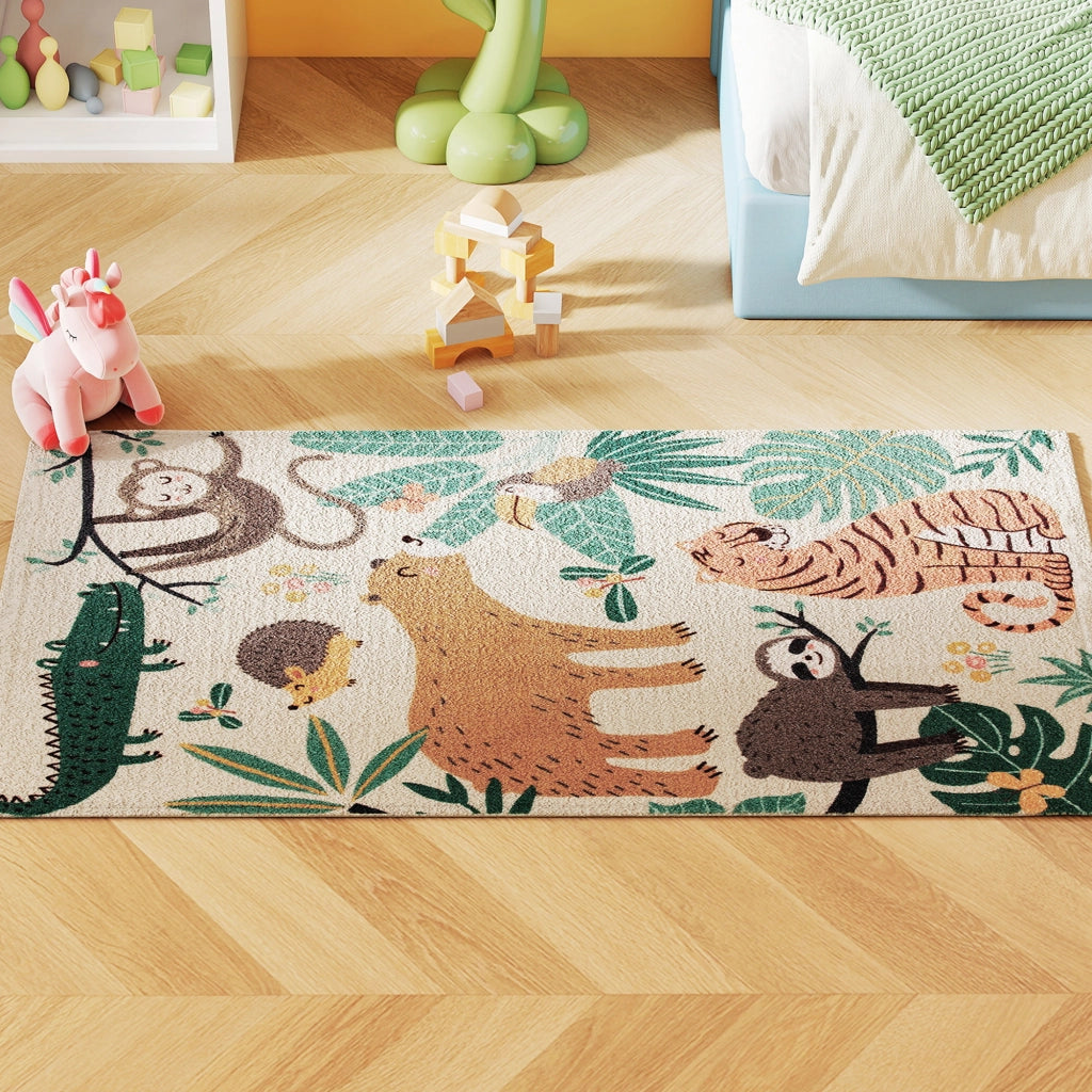 Tappeto in pile con motivo giungla ¨C Xylo ¨C crema e multicolore