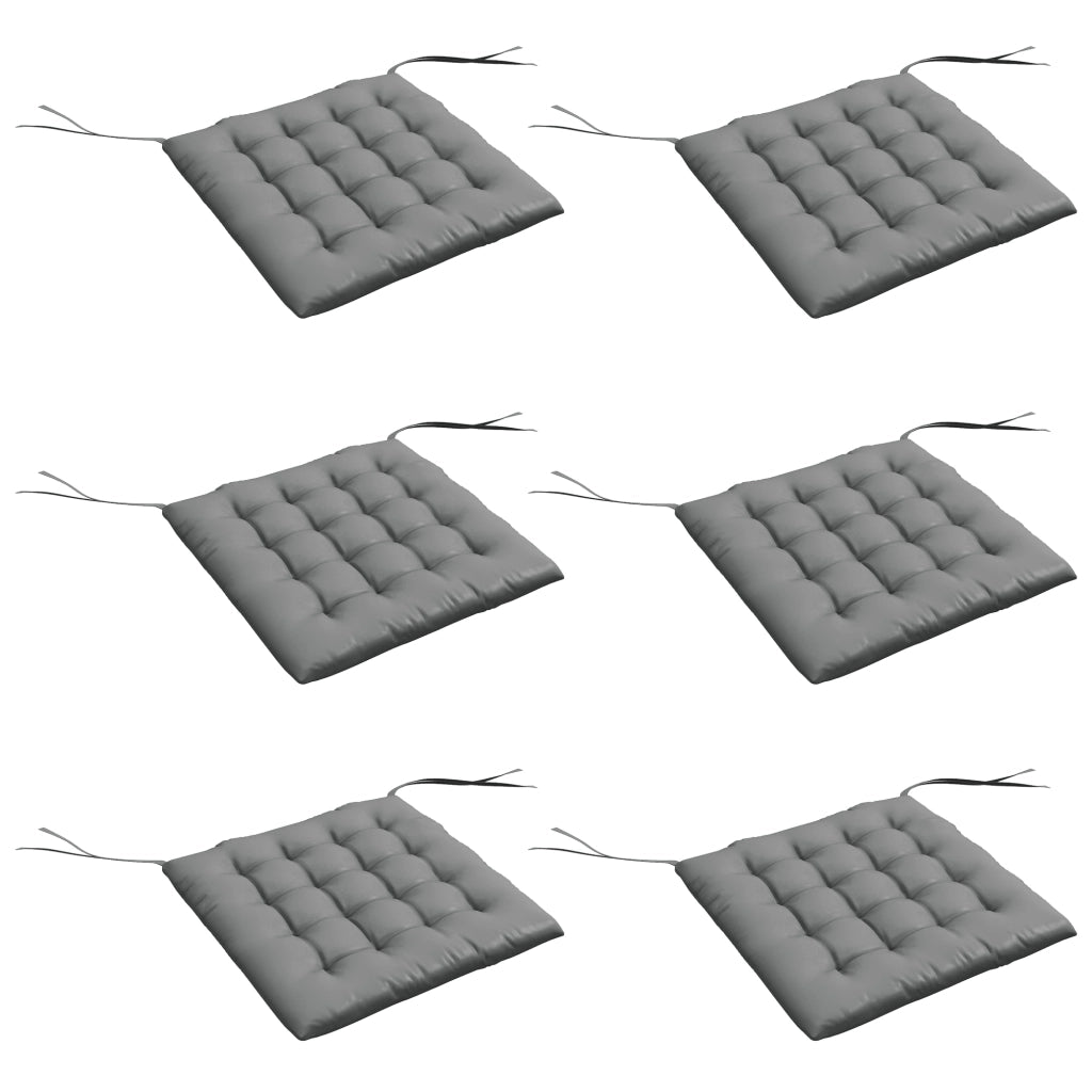 Set 6 Cuscini per Sedie da Pranzo ¨C Xylo ¨C Grigio 40x40 cm con Lacci
