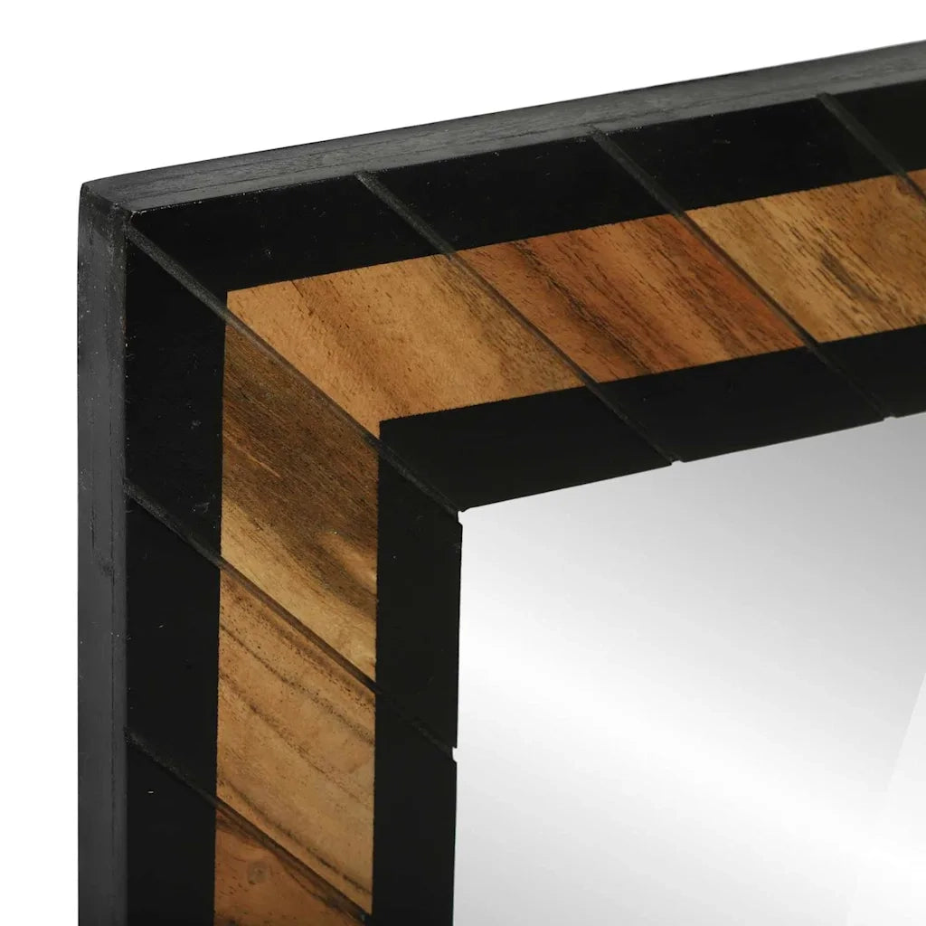 Specchio da parete Rettangolare Nero e Marrone 70 x 2 x 70 cm 374117