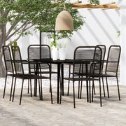 Set Mobili da Pranzo per Giardino 7 pz Nero 3099146