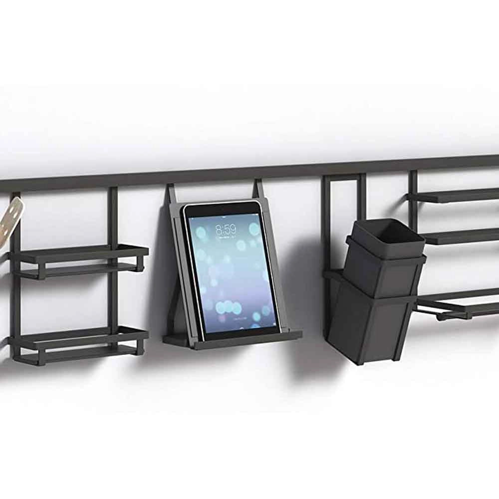 Supporto Portatablet da Appendere Porta Tablet Leggio Cucina in Acciaio Grigio