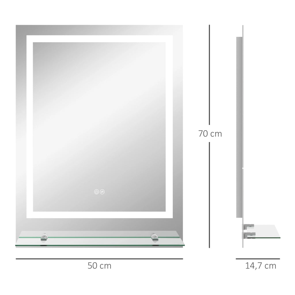 Specchio da bagno rettangolare a LED sospeso ¨C zephmum ¨C 70x50 cm