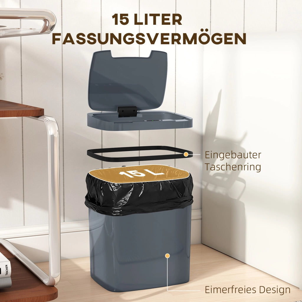 Cestino Automatico 15L ¨C Minimal ¨C Grigio 27.6x21.4x33.5 cm