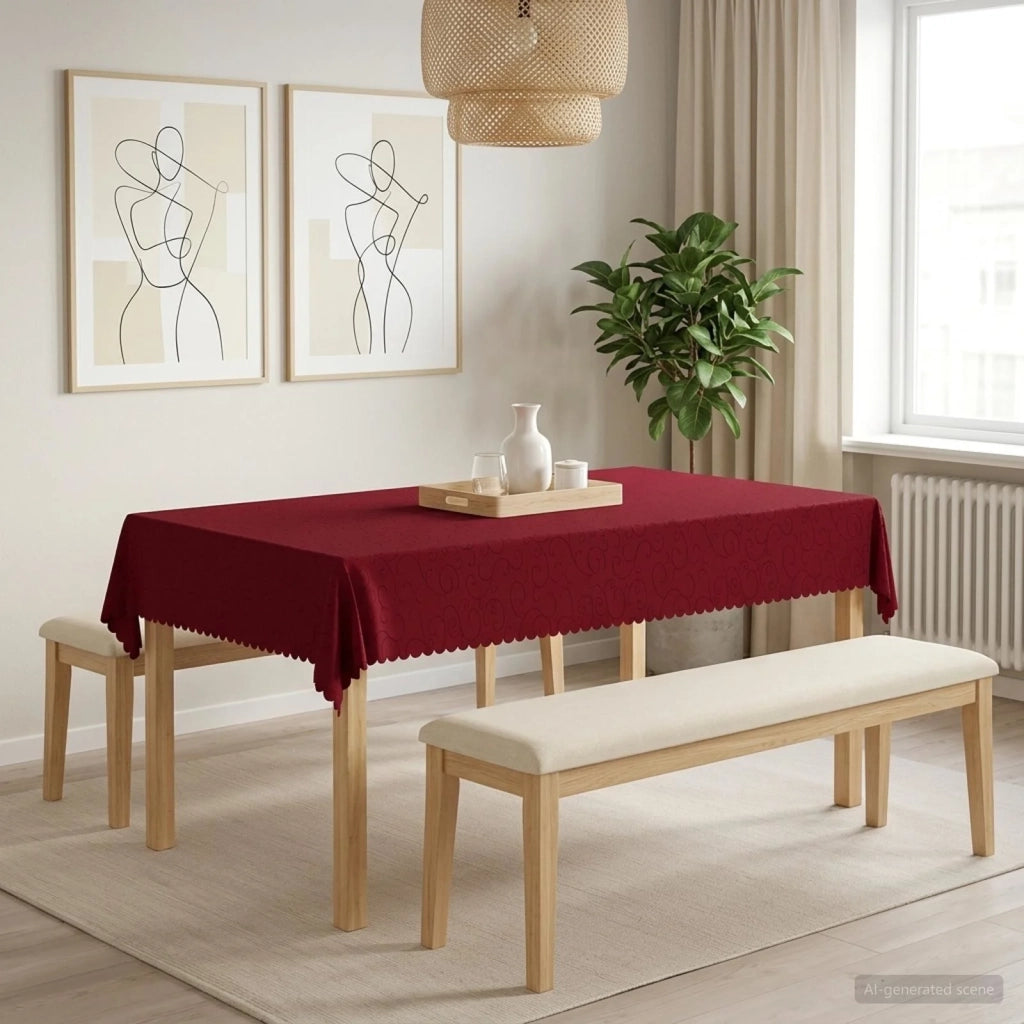 Tovaglia da Tavolo Rettangolare Rosso Vino 110 x 180 cm 42040085