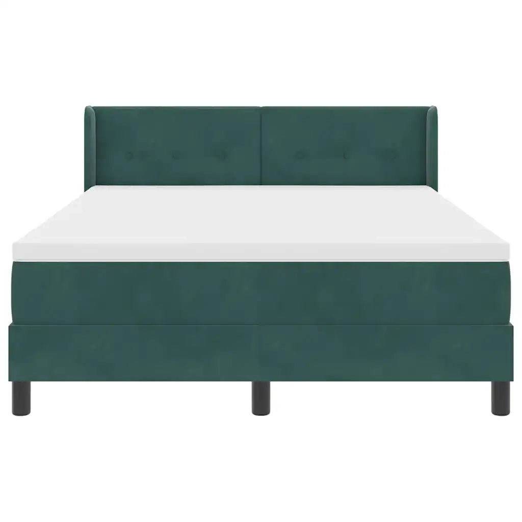 Letto a molle con materasso Verde Scuro 200 x 140 cm Poliestere
