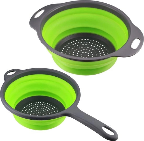 Vergi e setaccio alimentare pieghevole - utile aiuto in cucina - 2 pezzi