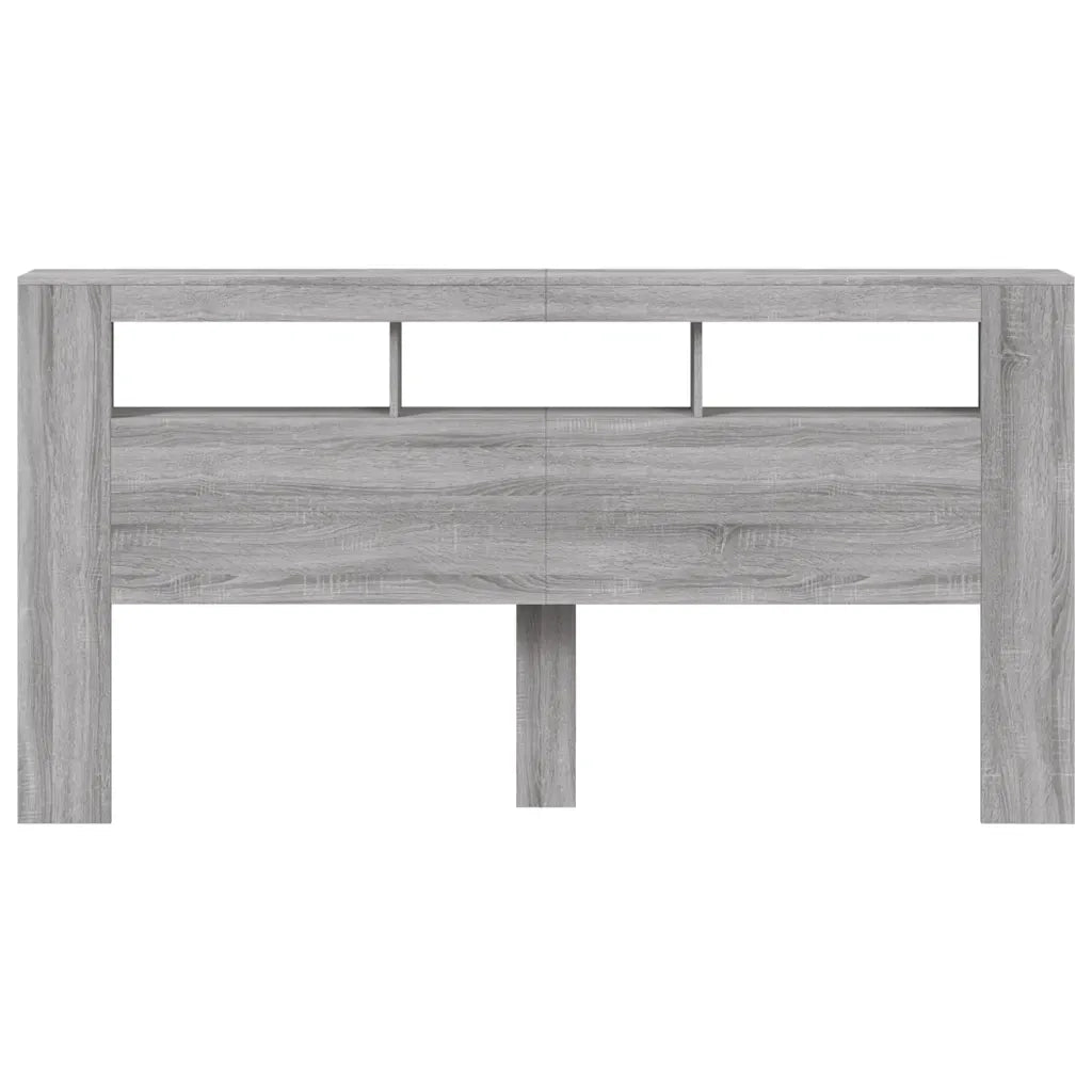Testiera LED-Testata del letto Grigio Sonoma 200x18,5x103,5 cm Legno Multistrato
