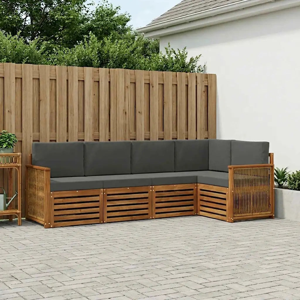 Set divano sezionale con cuscino 4 pcs Naturale e Antracite 3384358