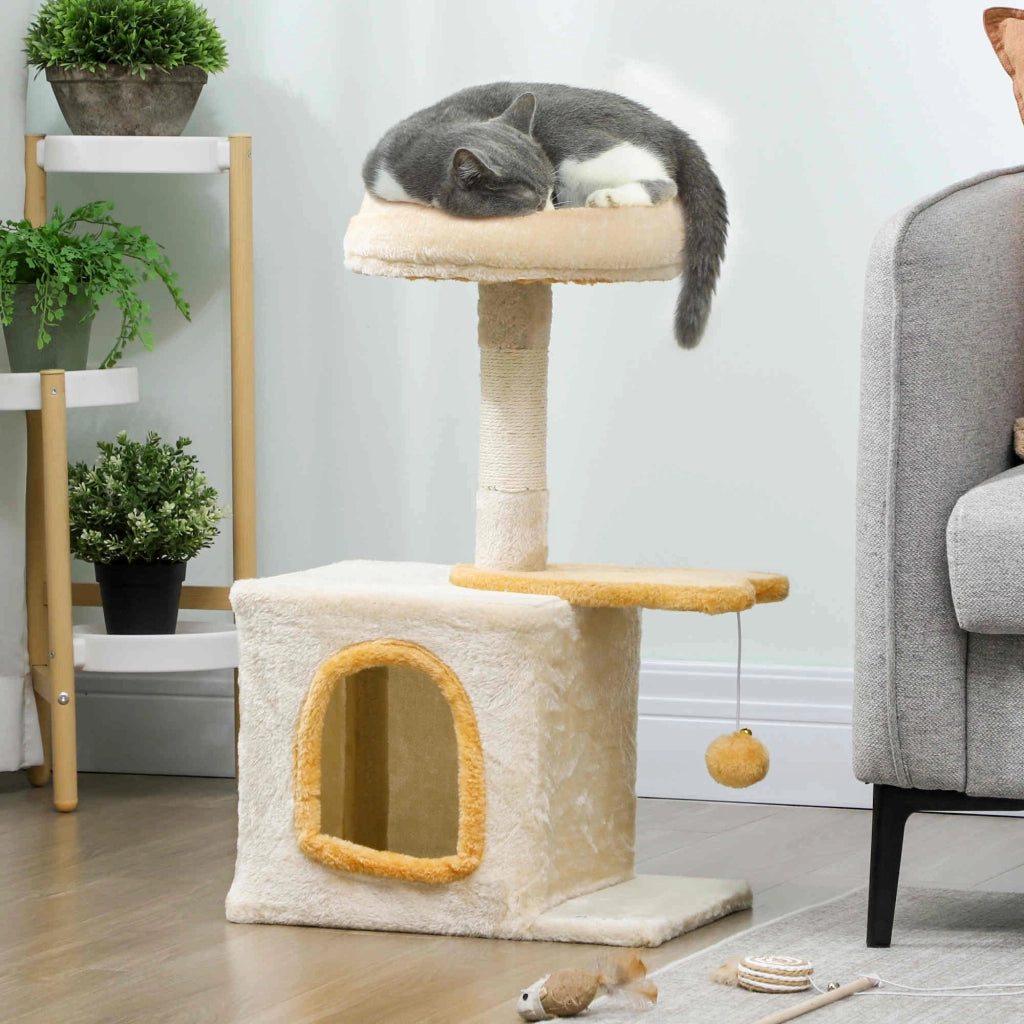 Arbre ¨¤ Chat con Perchoir e Piattaforma Pesce ¨C Xylo ¨C 72 cm, Beige