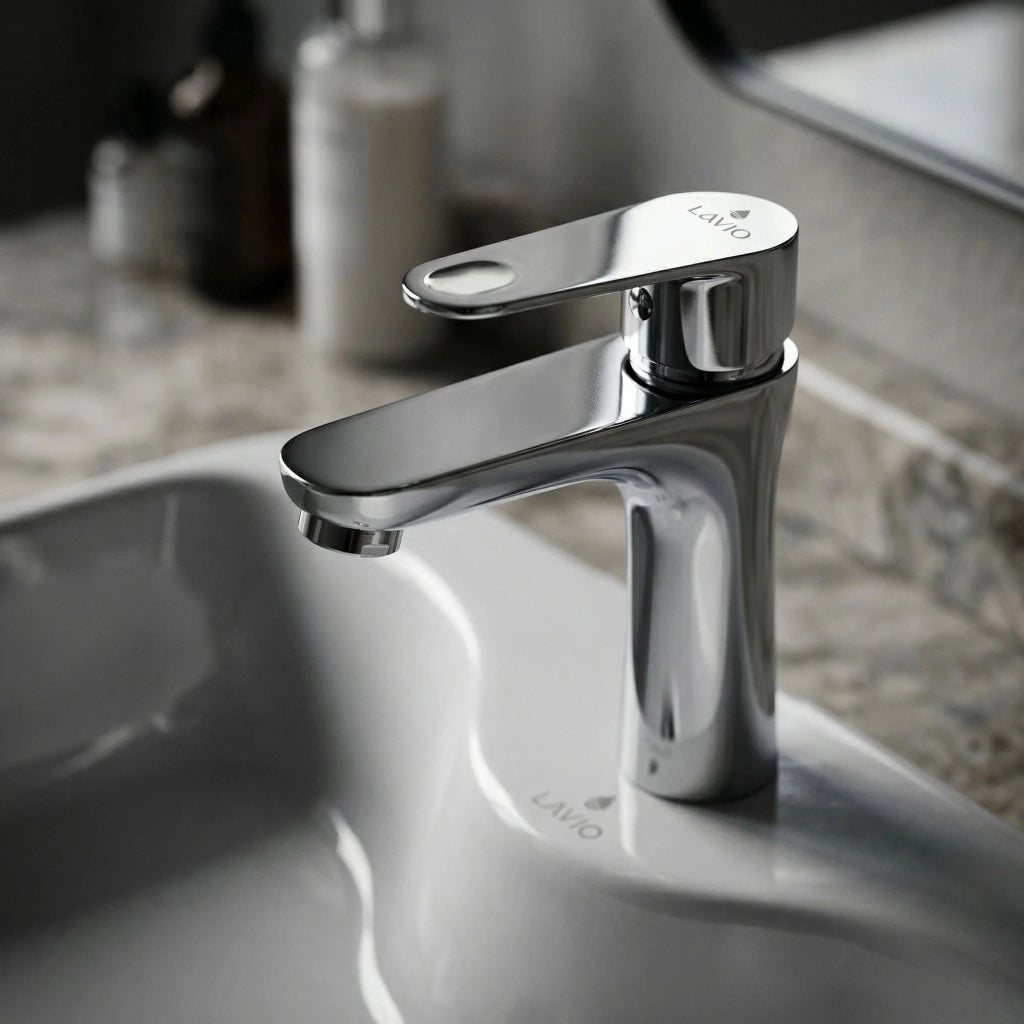 Rubinetto lavabo basso bagno miscelatore monocomando cromato SOLARI