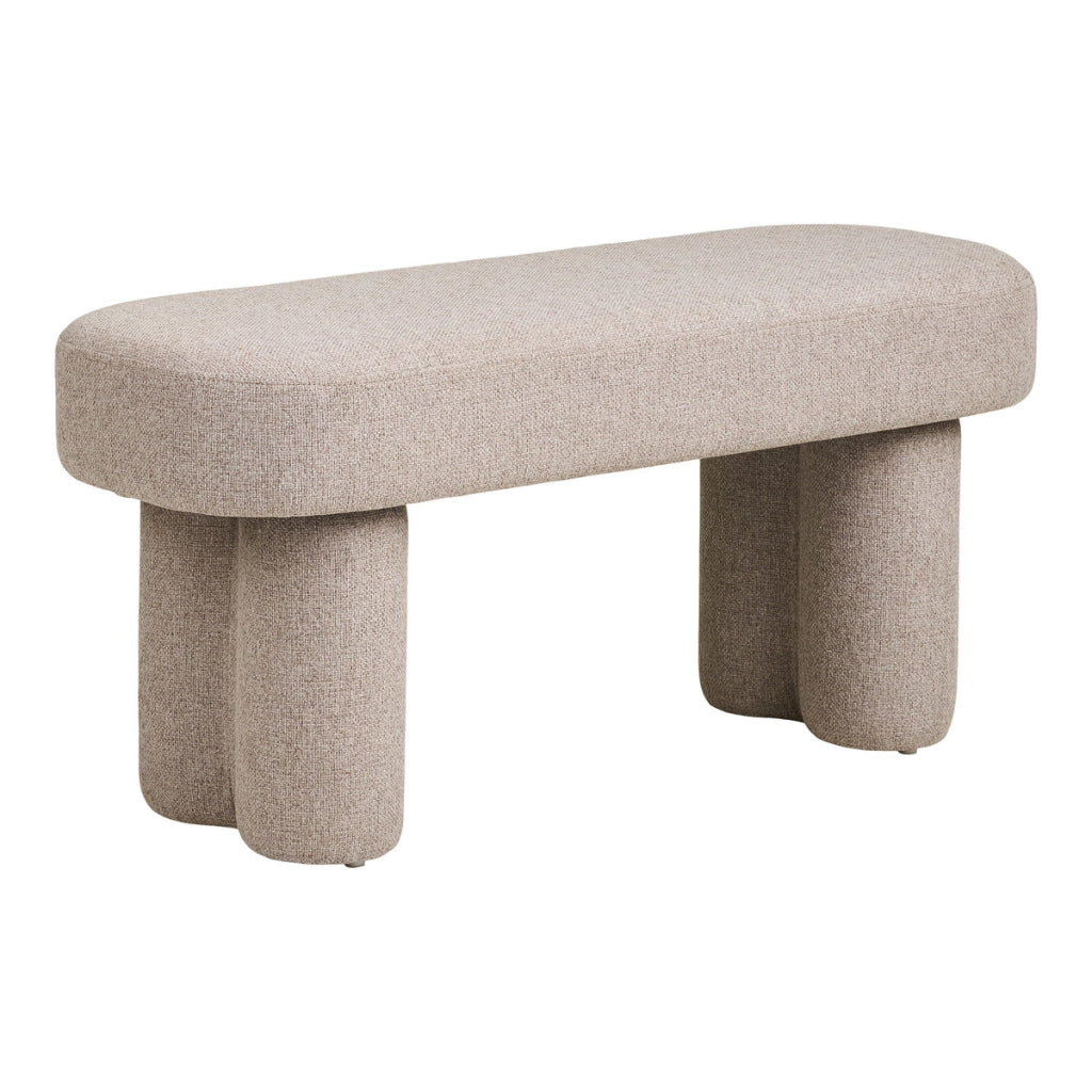 Panca Weston, Beige, Tessuto, 36x95x45 cm
