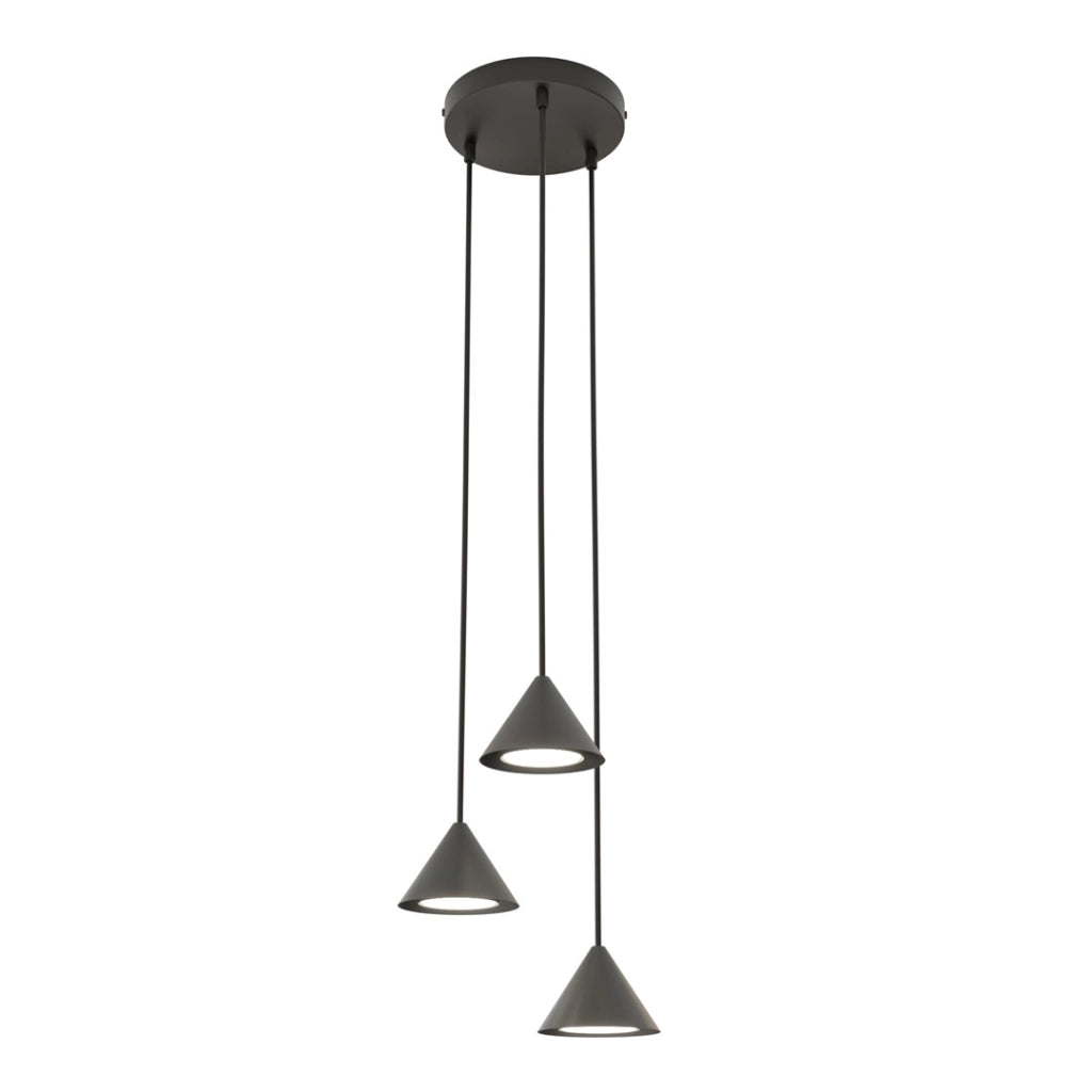 Lampada a sospensione tonda nera 3 luci GX53 Emibig