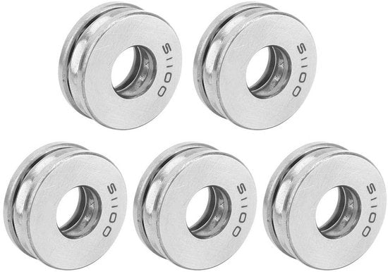 Set di 5 rullaggi axiali con alettatura 2RS - diametro interno 10 mm - diametro esterno 24 mm - resistente a shock