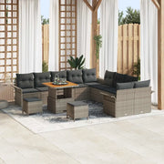 Set Divano da Giardino con cuscino 13 pcs Grigio polyrattan 3362193