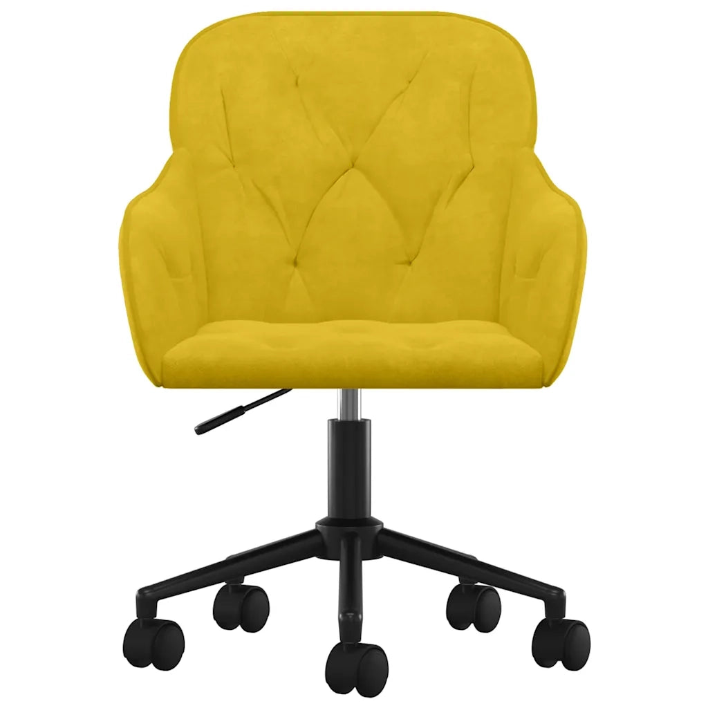 Sedia da Ufficio Girevole Gialla in Velluto 344874